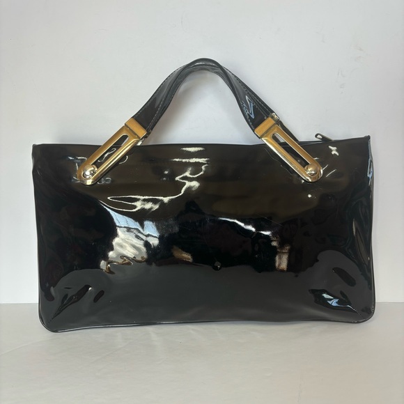 Vintage Black Vinyl Convertible Clutch - Picture 1 of 6